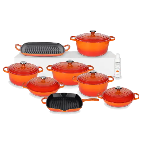 Le Creuset 8-teiliges Gusseisen Profi-Set